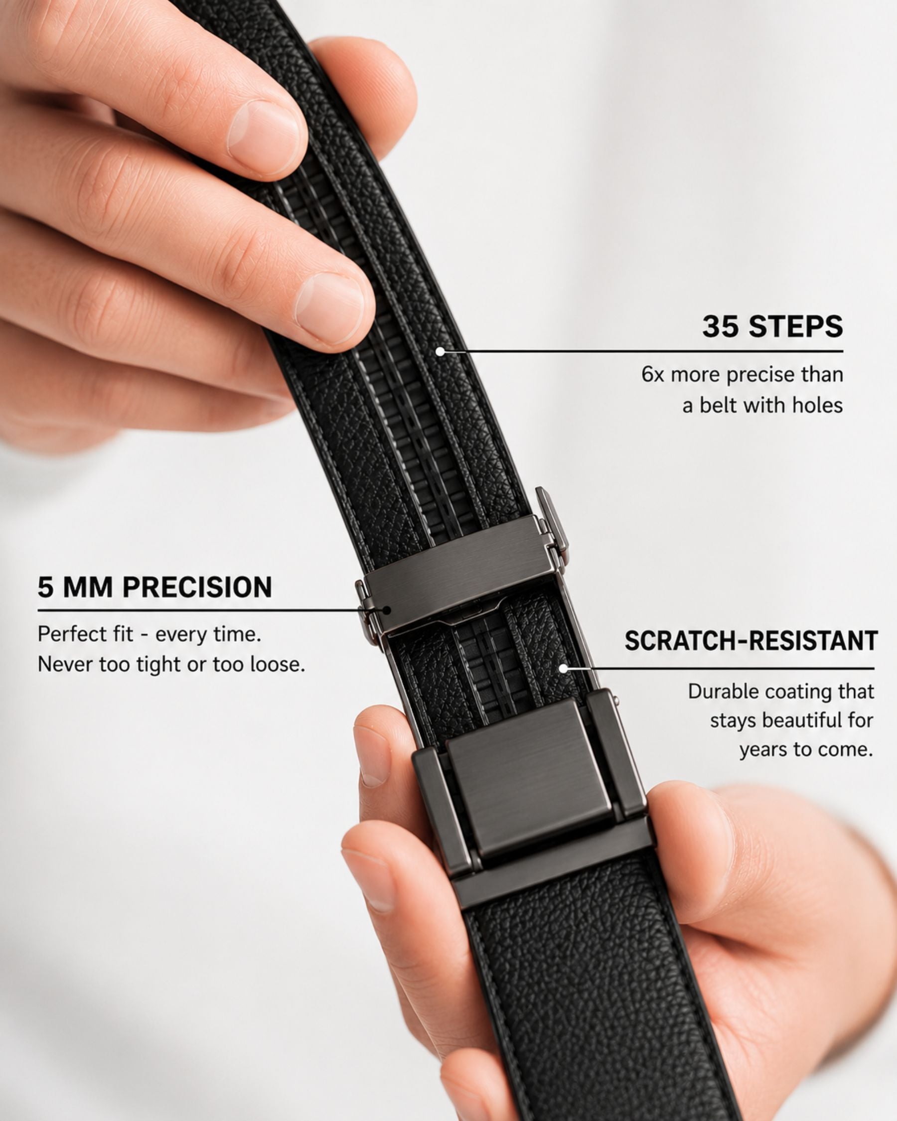 Holeless Leather Belt