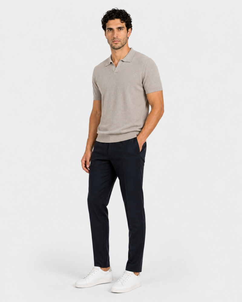 WAFFLE KNIT POLO